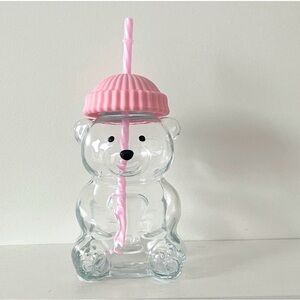 Cute Pink Bear Glass cup Bearista